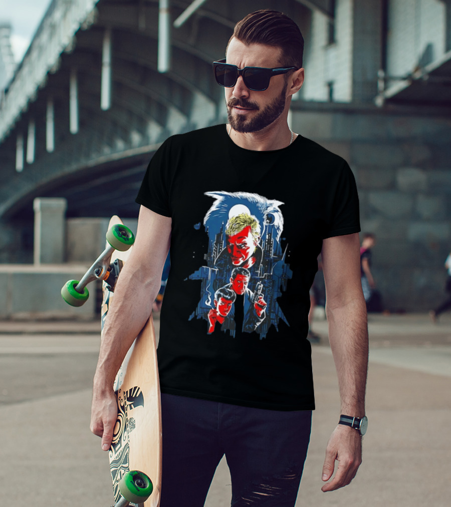 Blade Runner Tannhauser Gate Scene With Characters And Cityscape T-Shirt