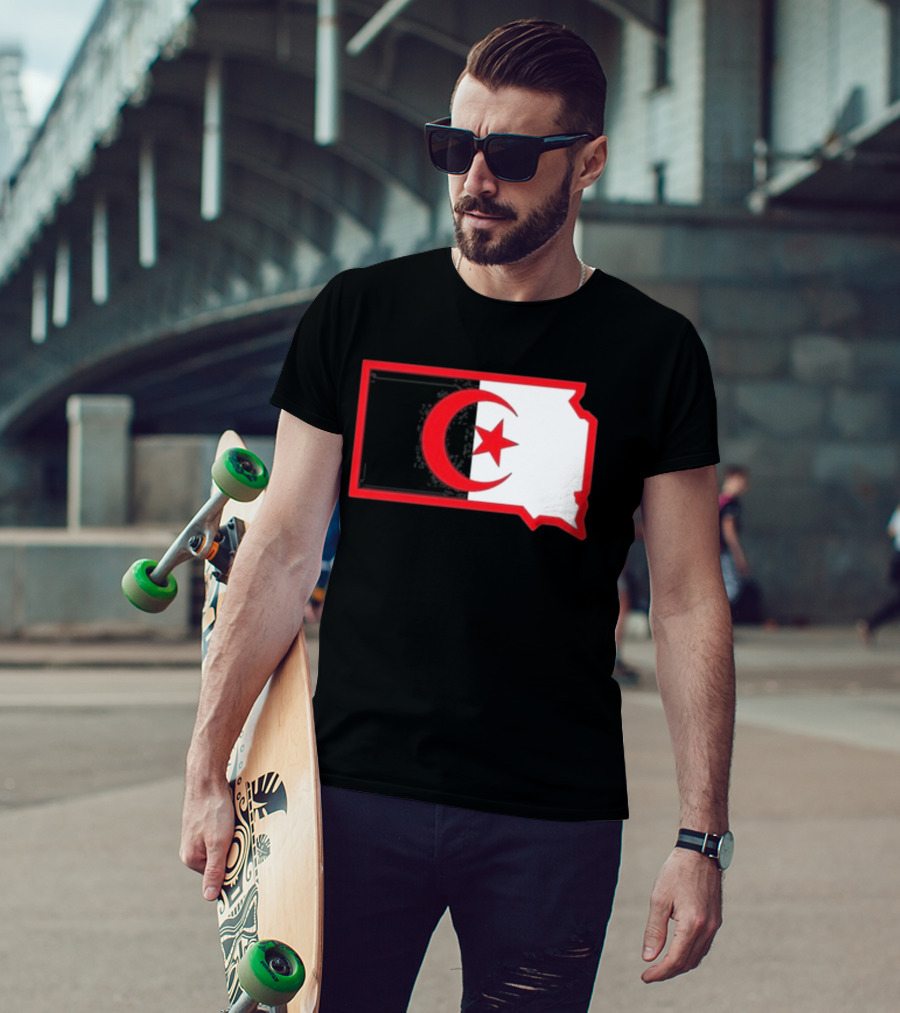 Lawrence Of Algeria South Dakota Flag Shape Crescent Star T-Shirt
