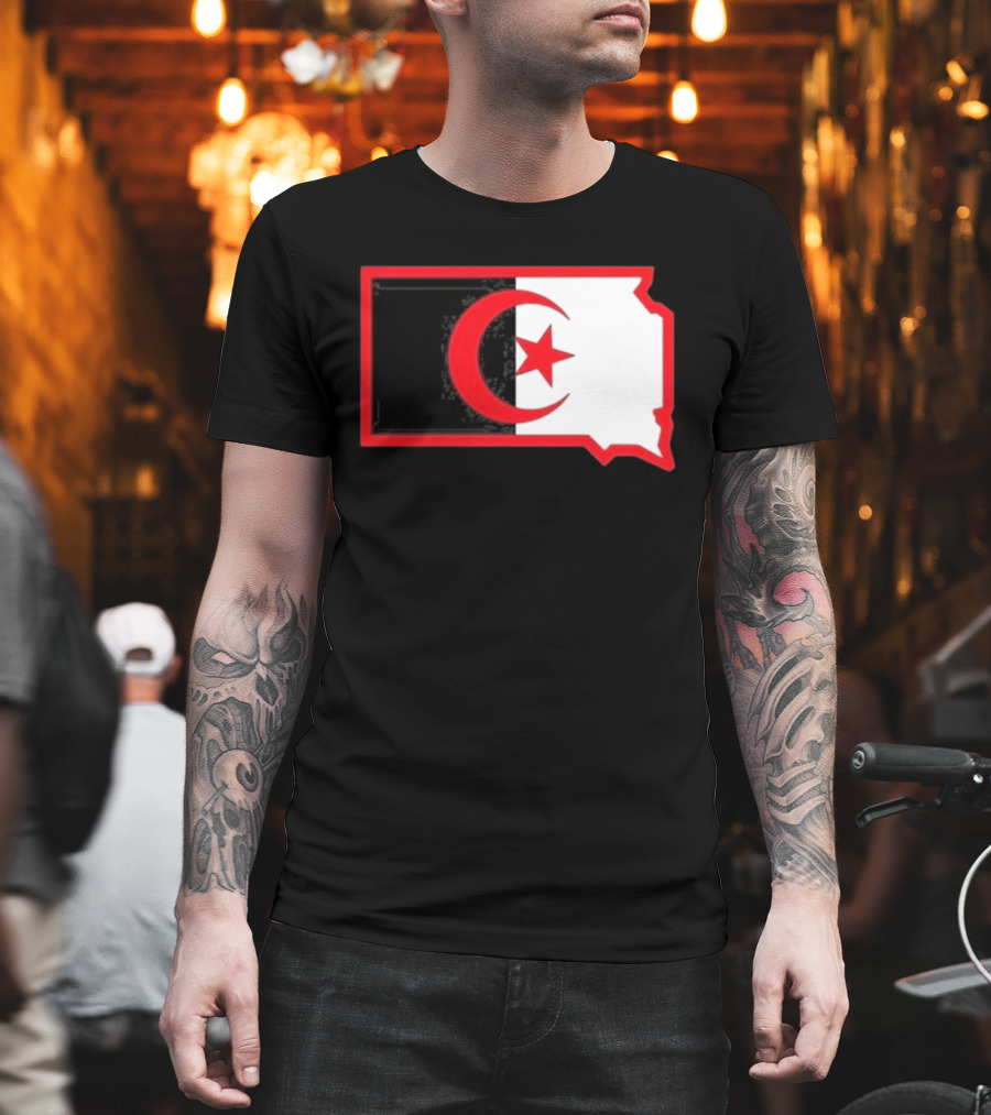 Lawrence Of Algeria South Dakota Flag Shape Crescent Star T-Shirt