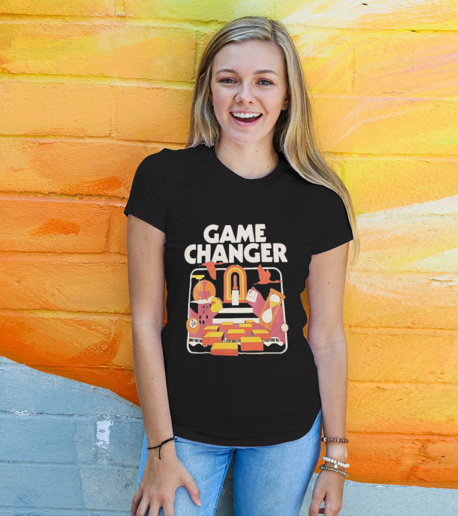 Game Changer Retro Arcade Countdown Hourglass Wings T-Shirt
