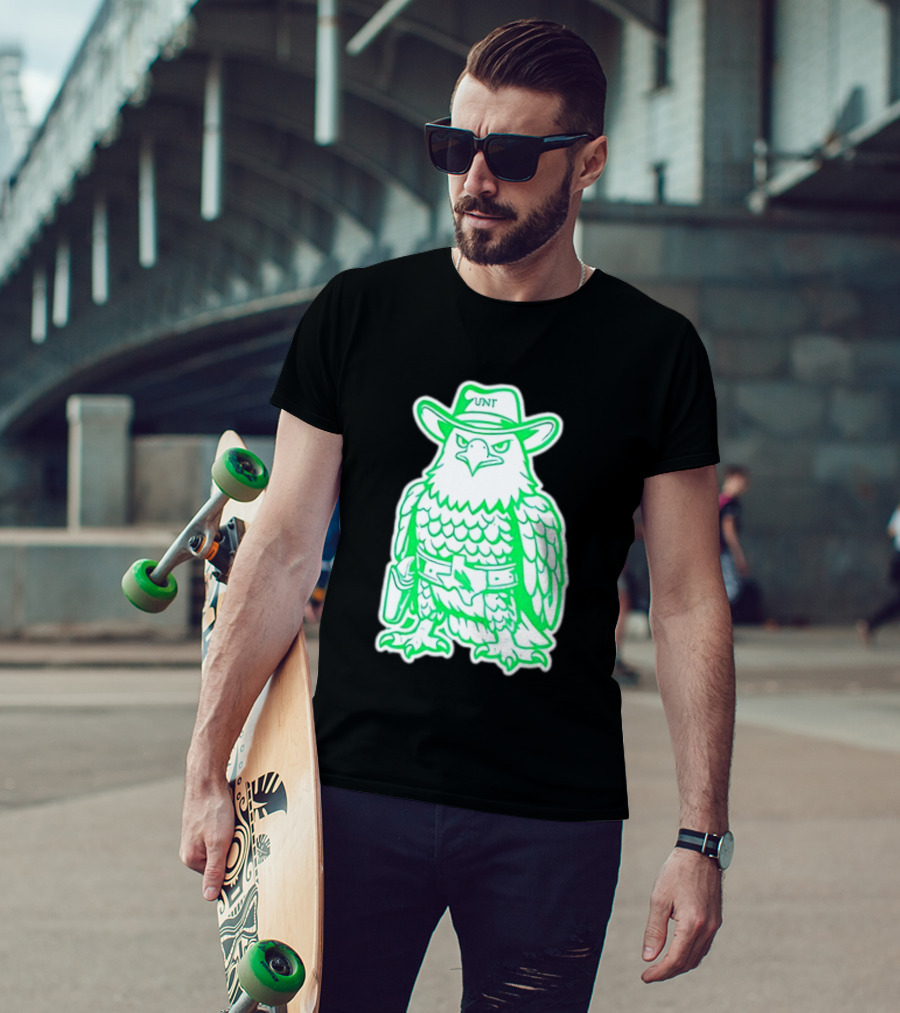North Texas Mean Green Eagle UNT Cowboy Hat T-Shirt