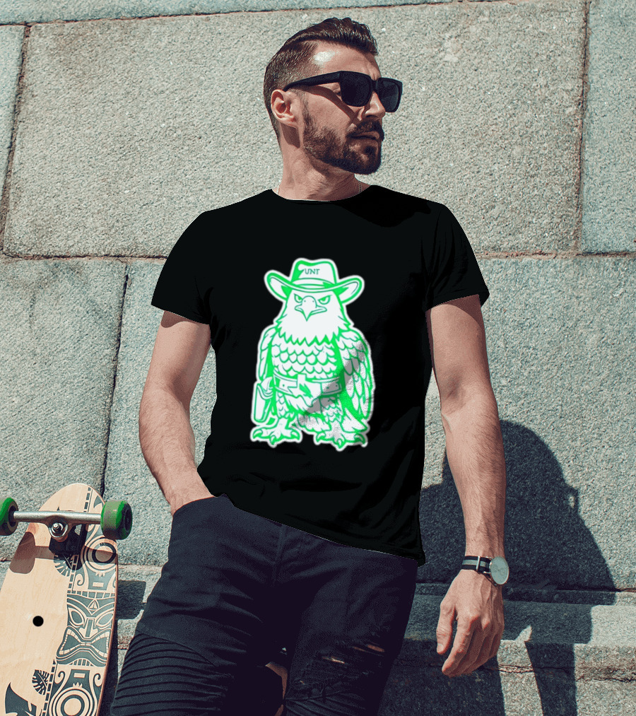 North Texas Mean Green Eagle UNT Cowboy Hat T-Shirt