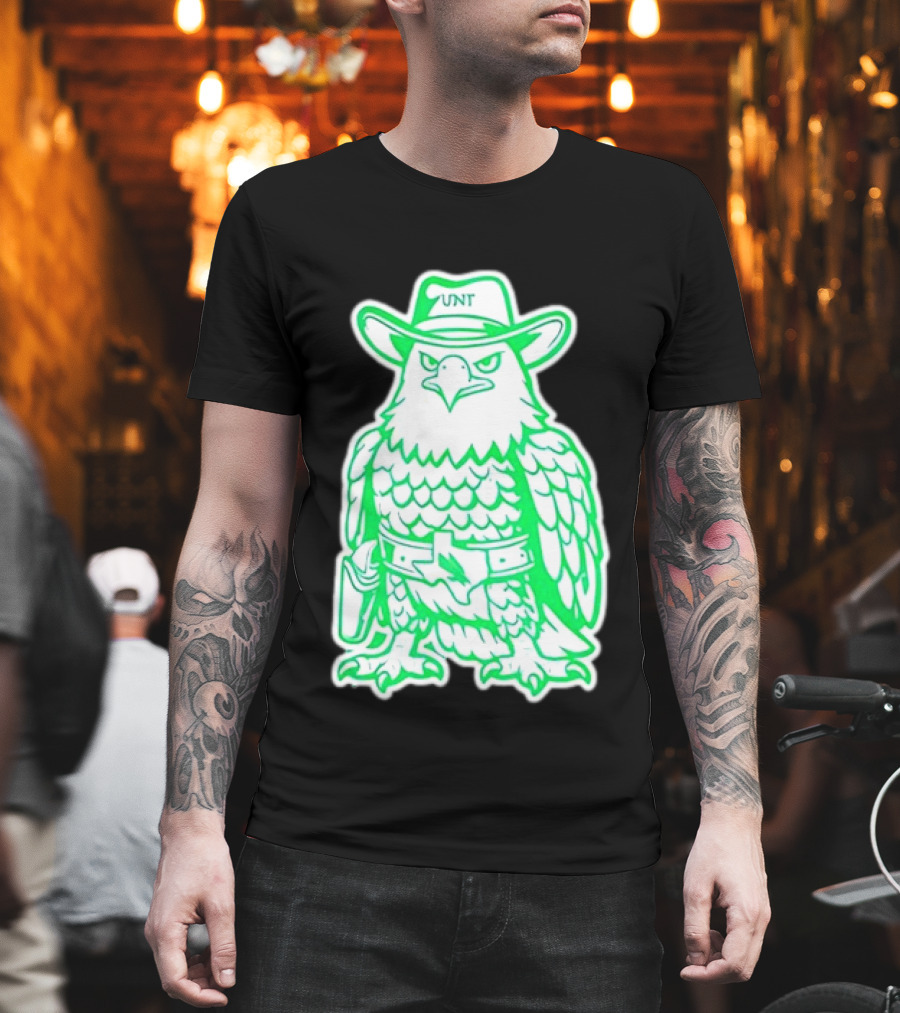 North Texas Mean Green Eagle UNT Cowboy Hat T-Shirt