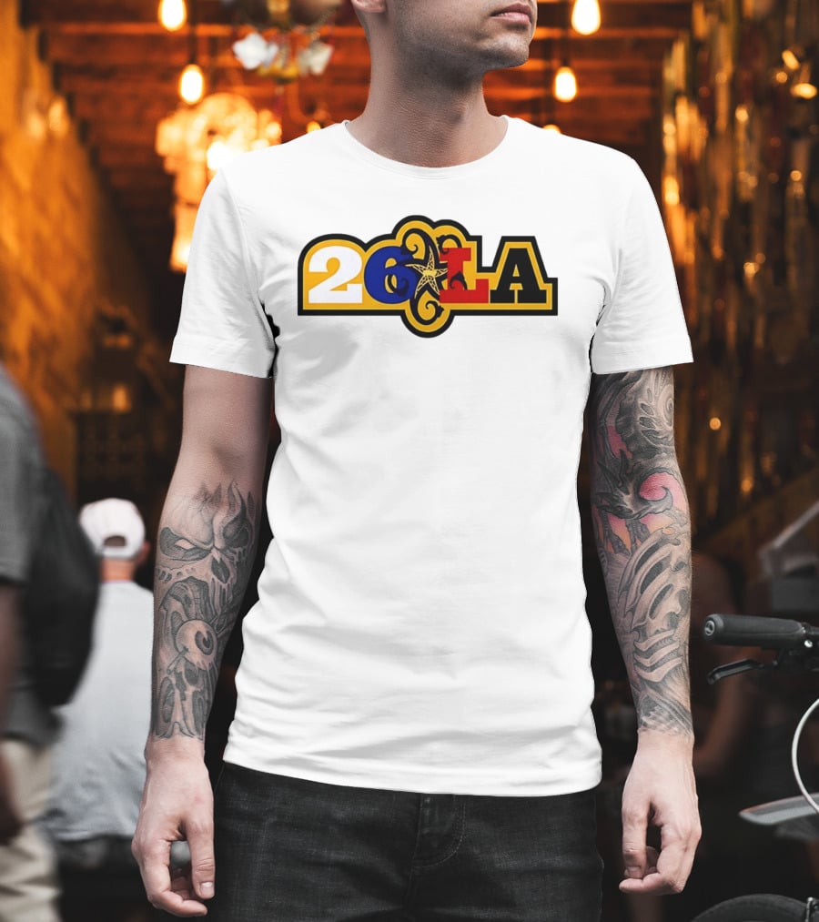 26 LA Bricks And Wood Los Angeles Lakers Stylized T-Shirt