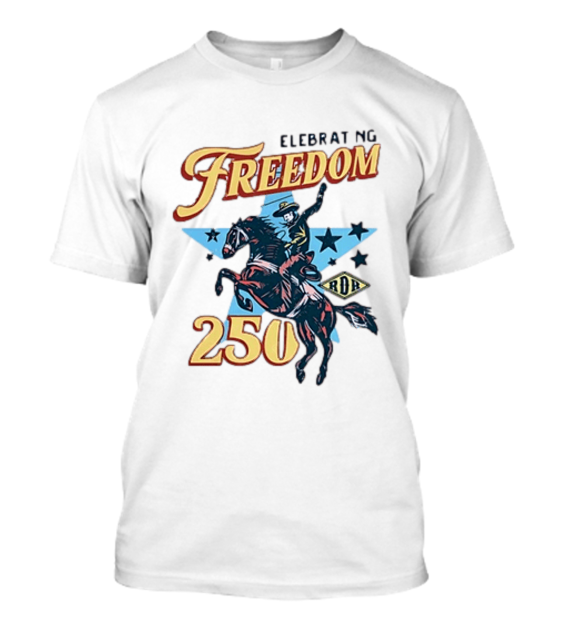 Celebrating Freedom 250 Years RDR Cowboy Rodeo Stars T-Shirt