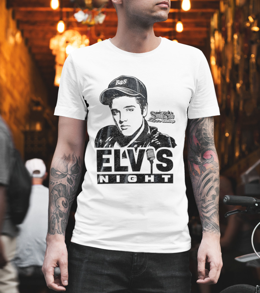 Elvis Night South Side Saturdays Bolt Hat Microphone T-Shirt