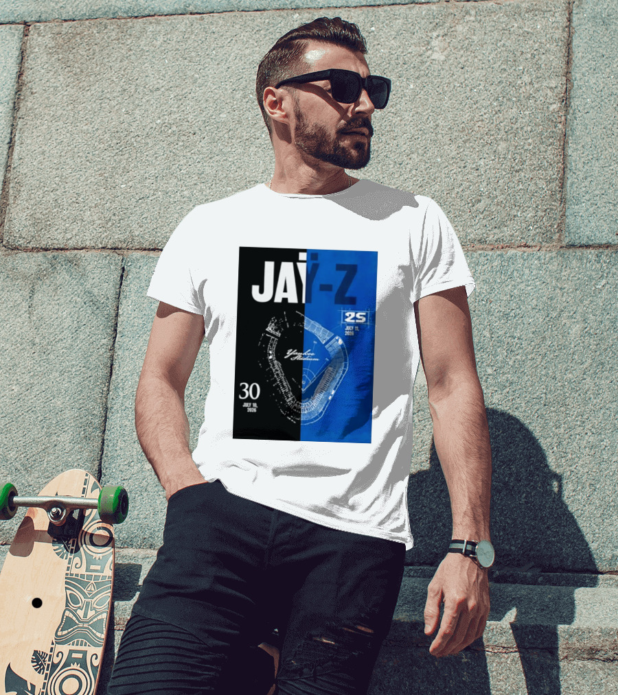 Jay Z Yankee Stadium July 10 11 2026 Celebration With Map Blueprint T-Shirt