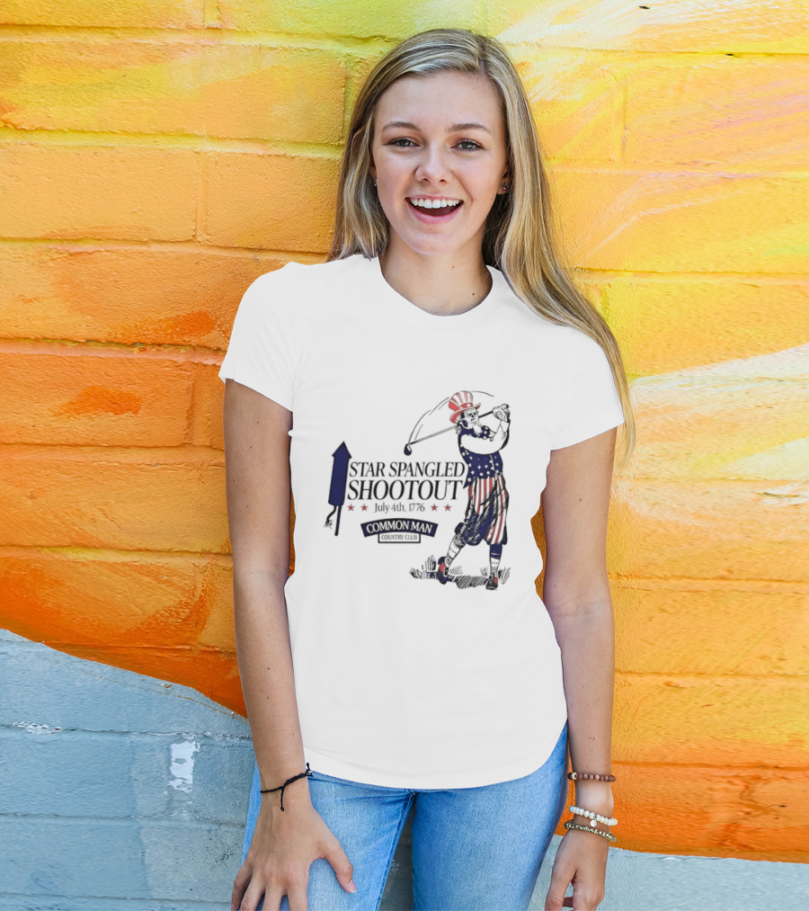 Star Spangled Shootout Common Man Country Club Patriotic Golfer T-Shirt