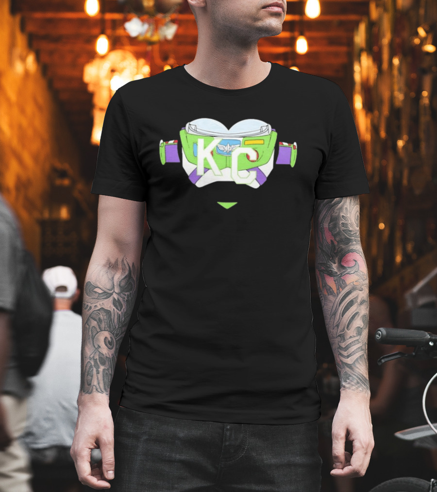 Buzz Lightyear KC Chiefs Heart Theme Fan Gear T-Shirt