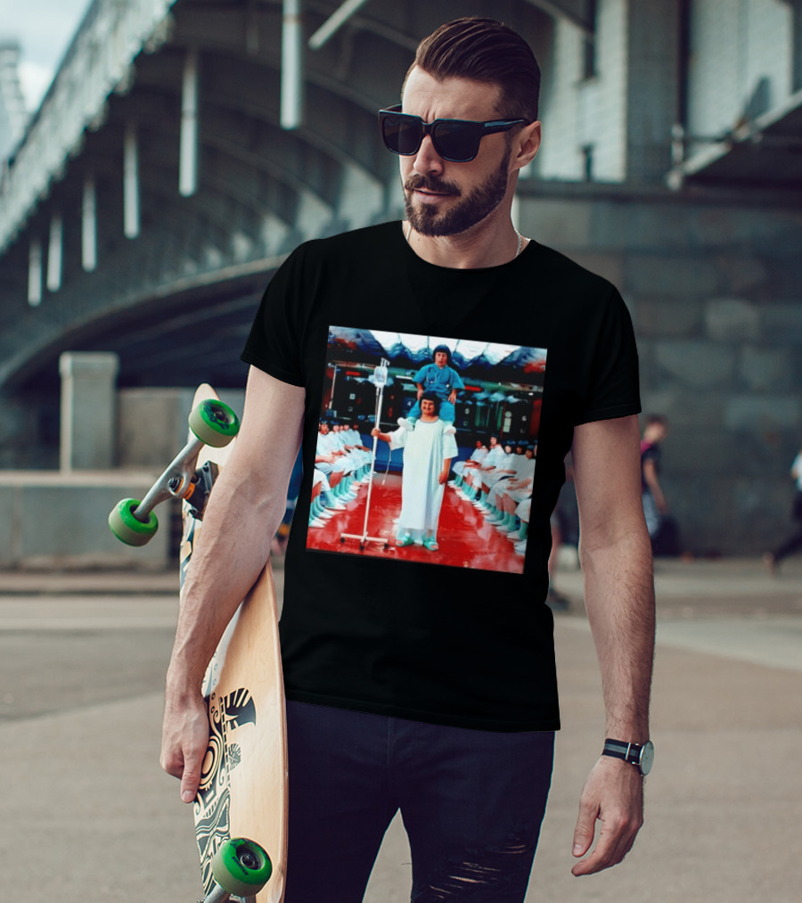 Doctor Riding On Patient Shoulders Hospital Room Surrealism T-Shirt