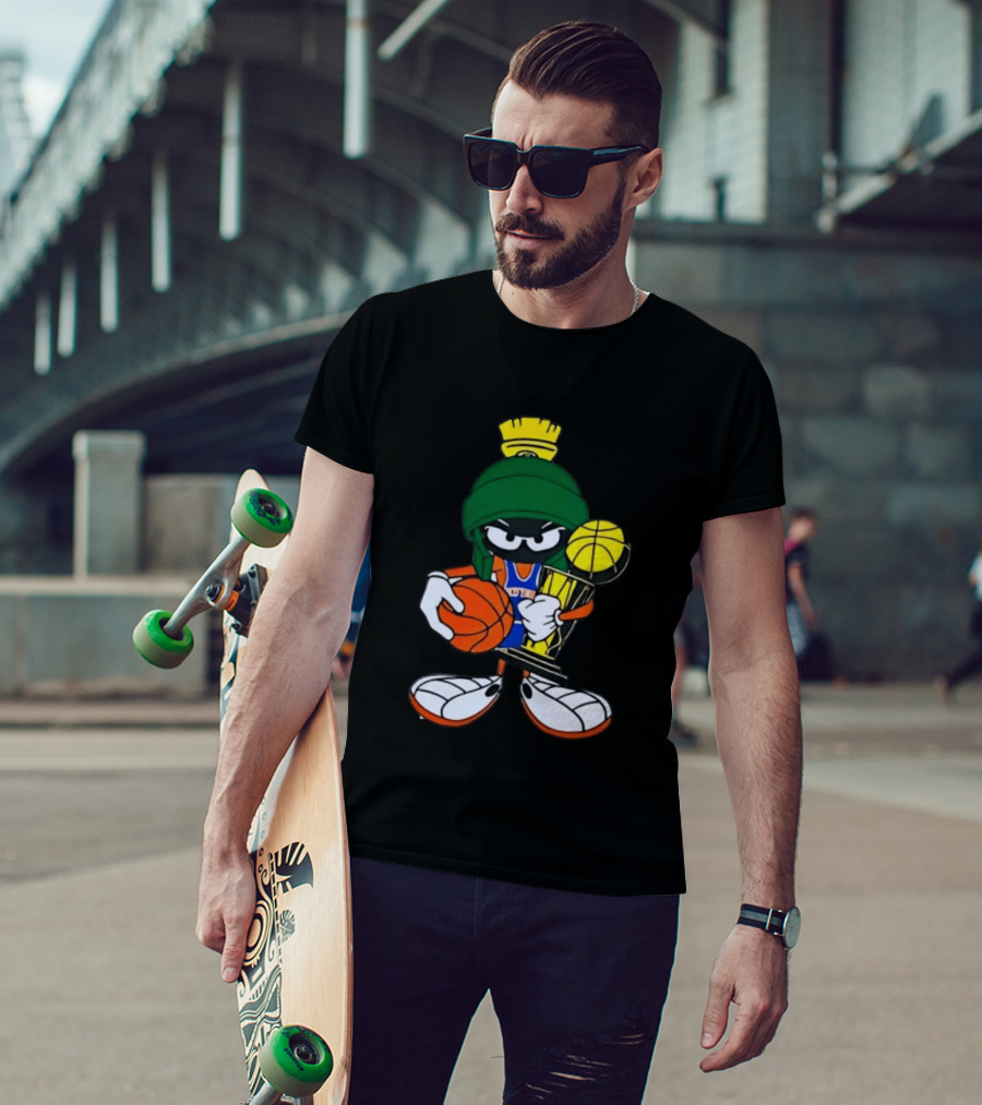 Marvin The Martian NBA Basketball Champion With Trophy T-Shirt