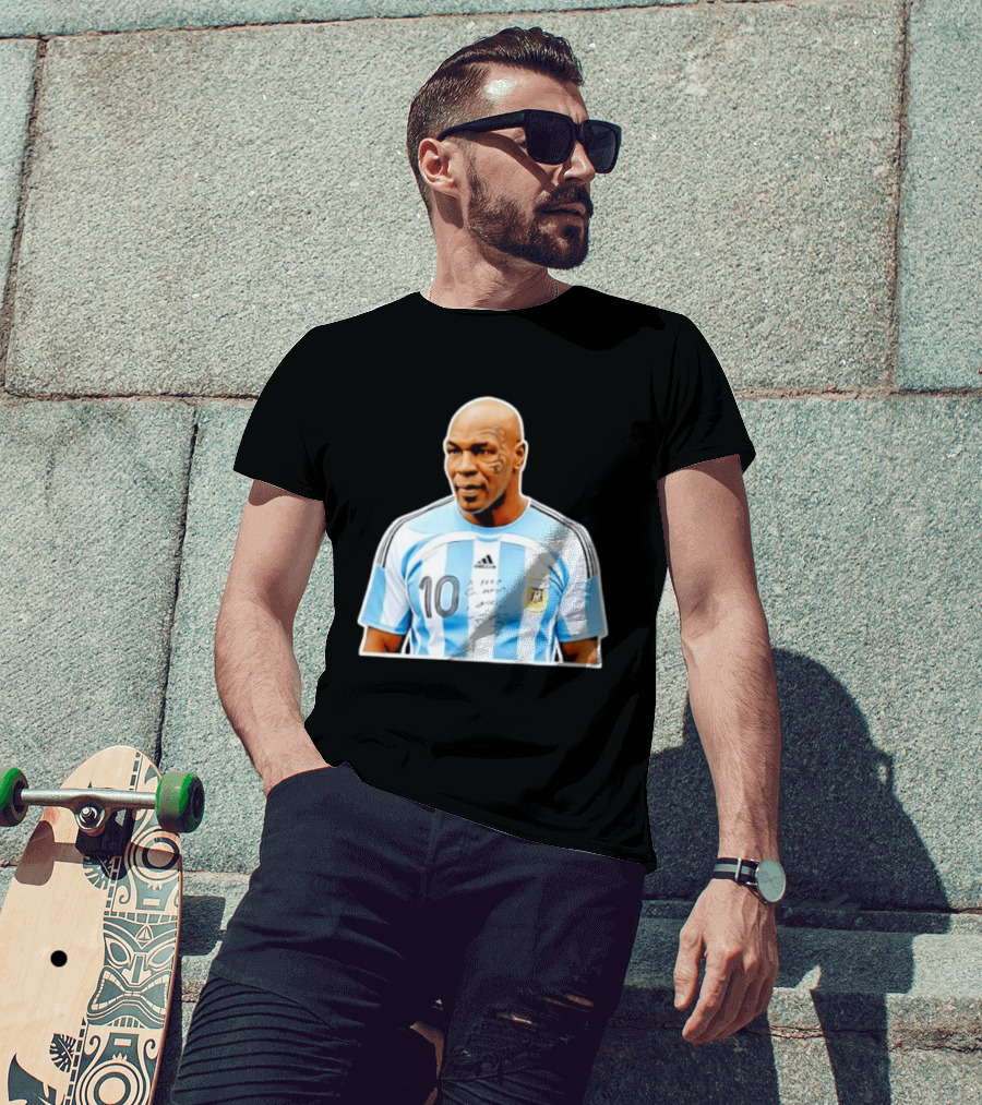 Mike Tyson Argentina National Football Team 10 A Dios Soccer Jersey T-Shirt
