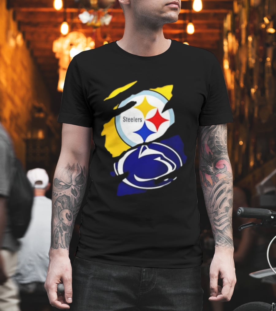 Pittsburgh Steelers Penn State Nittany Lions Team Tear T-Shirt