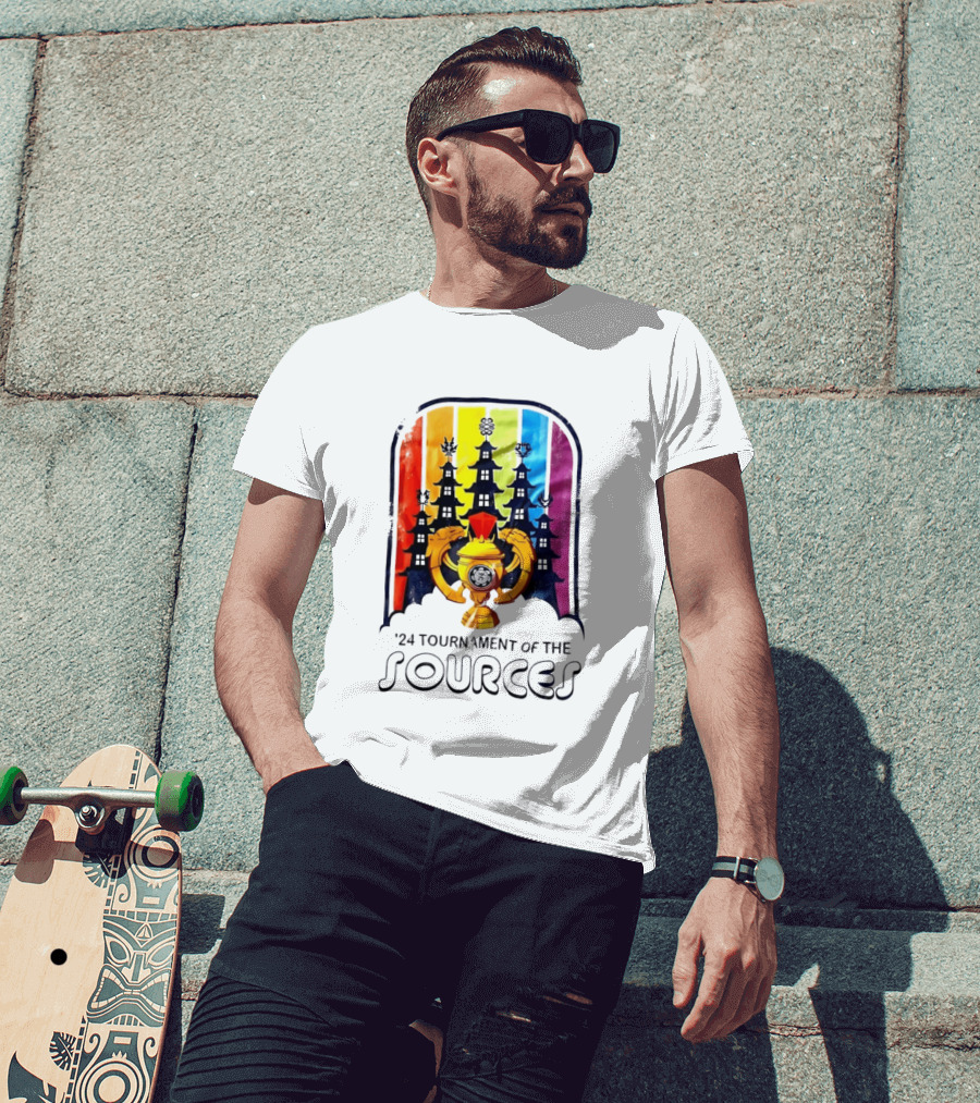 24 Tournament Of The Sources Trophy With Pagoda Silhouette And Rainbow T-Shirt