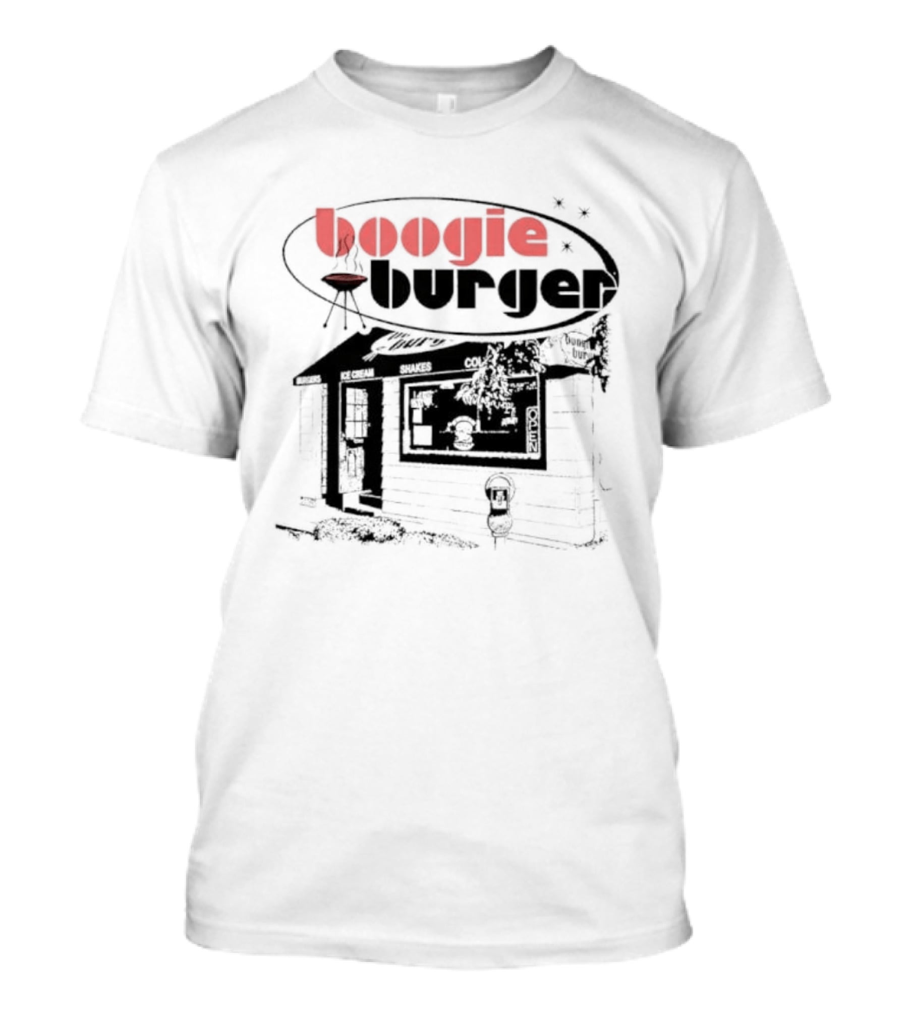 Boogie Burger Grill Shop Burgers Ice Cream Shakes Cold Open T-Shirt