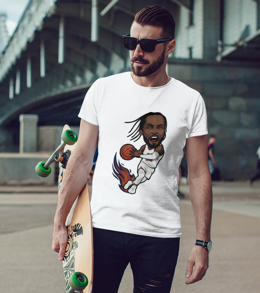 Jalen Brunson Burner New York Knicks Basketball Player Flame T-Shirt