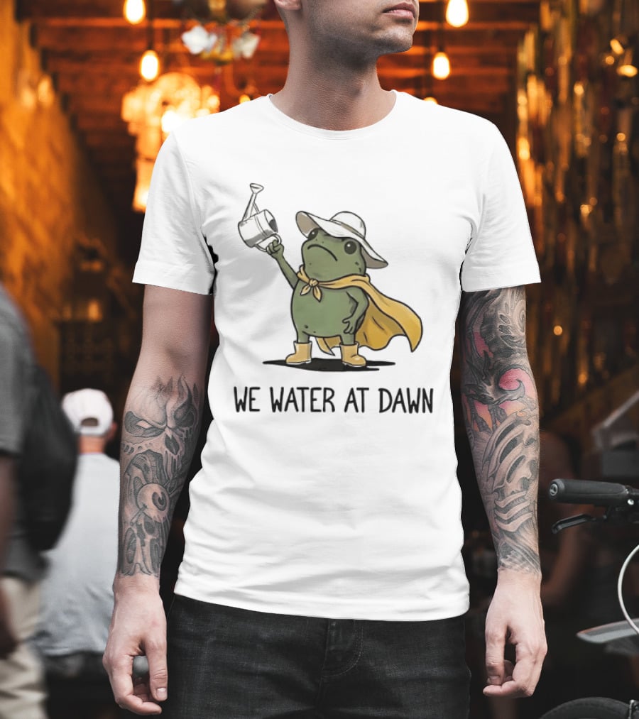 Frog We Water At Dawn Yellow Cape And Hat T-Shirt