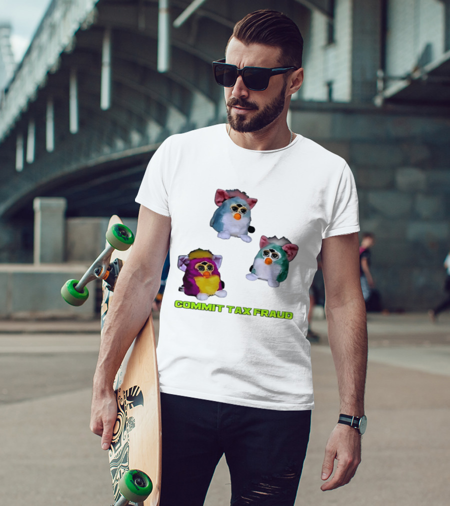Furby Aesthetic Commit Tax Fraud Multi Color Collection T-Shirt