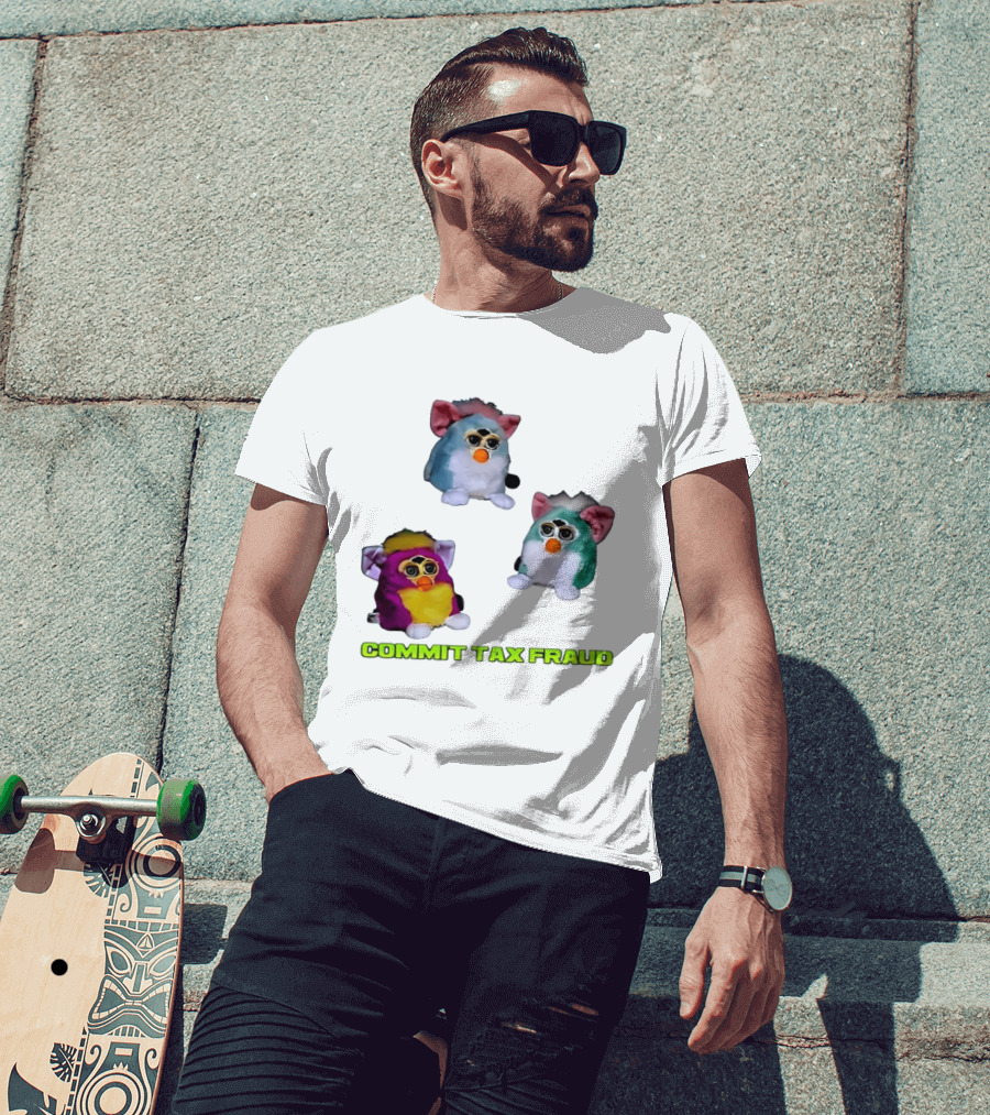 Furby Aesthetic Commit Tax Fraud Multi Color Collection T-Shirt