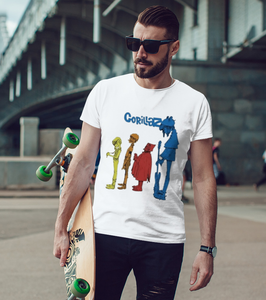 Gorillaz Concert Characters Art Tottenham Stadium Event T-Shirt