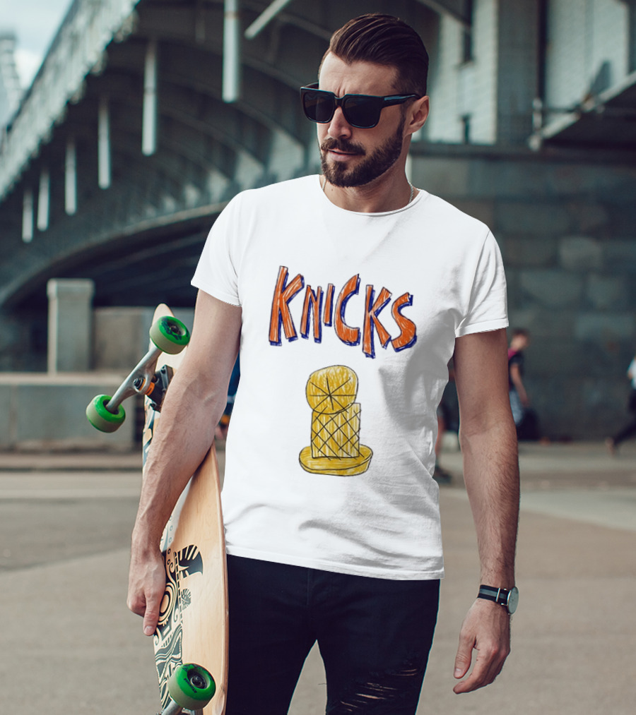 Knicks Hand Drawn NBA Champions Trophy T-Shirt