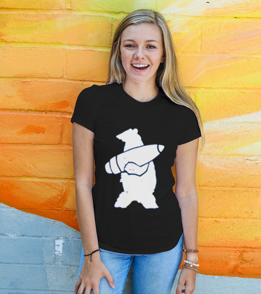 California Republic Bear Holding Bullet Munitions Military Tactical Morale T-Shirt