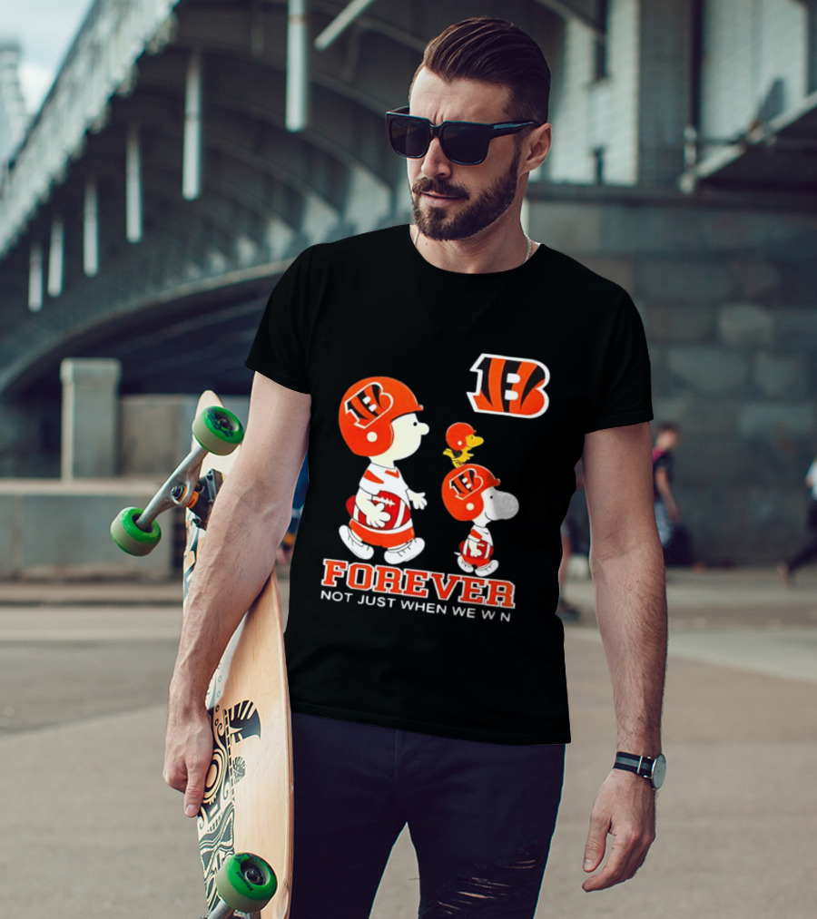 Cincinnati Bengals Forever Charlie Brown Snoopy Not Just When We Win T-Shirt