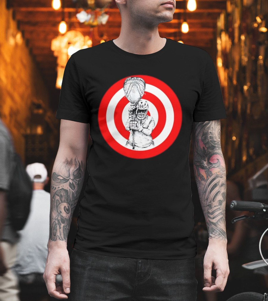 Lacrosse Player Bullseye Target Sport Athlete Competition Training Practice Goalkeeper T-Shirt