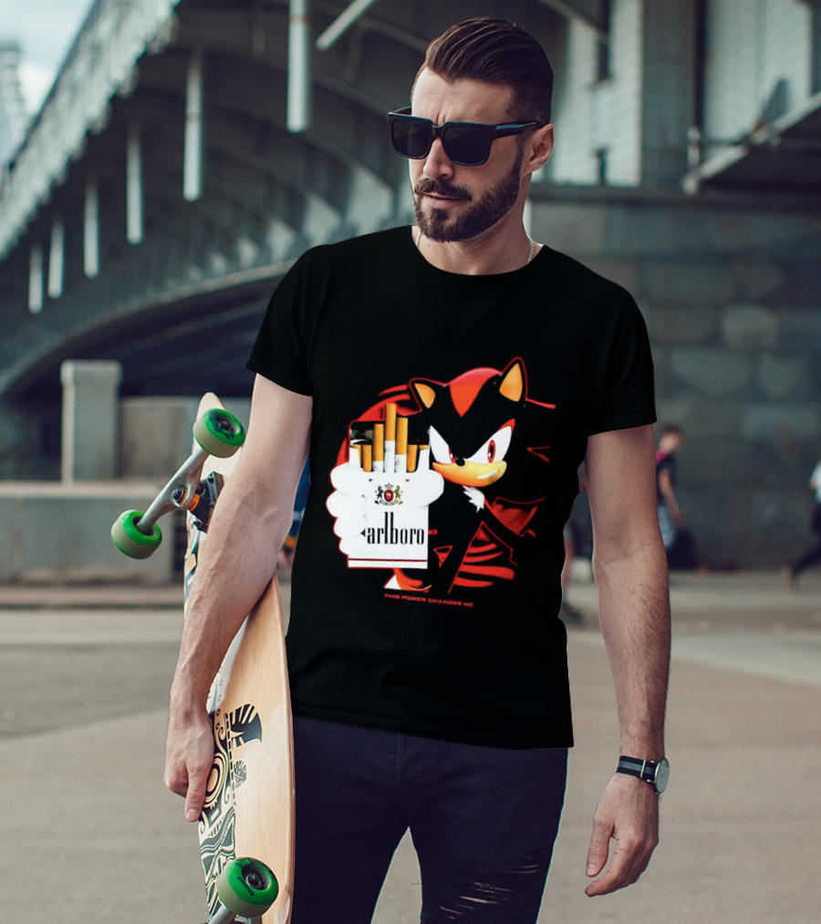 Shadow The Hedgehog Marlboro Cigarettes This Power Changes Me T-Shirt