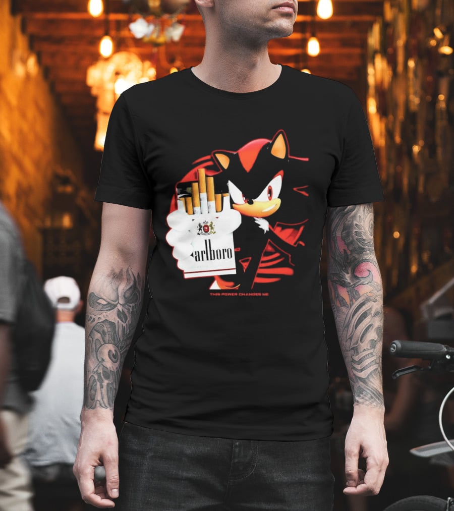Shadow The Hedgehog Marlboro Cigarettes This Power Changes Me T-Shirt