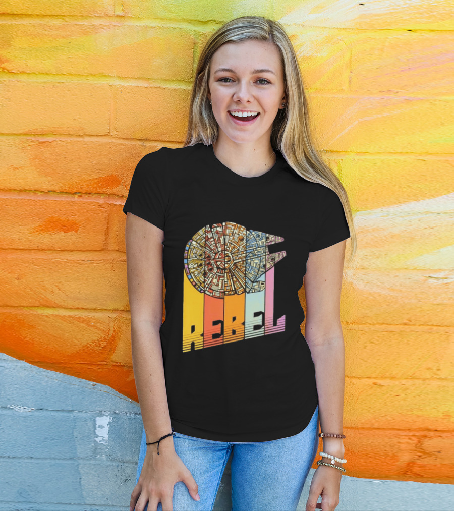Millennium Falcon REBEL Star Wars Spaceship Movie T-Shirt