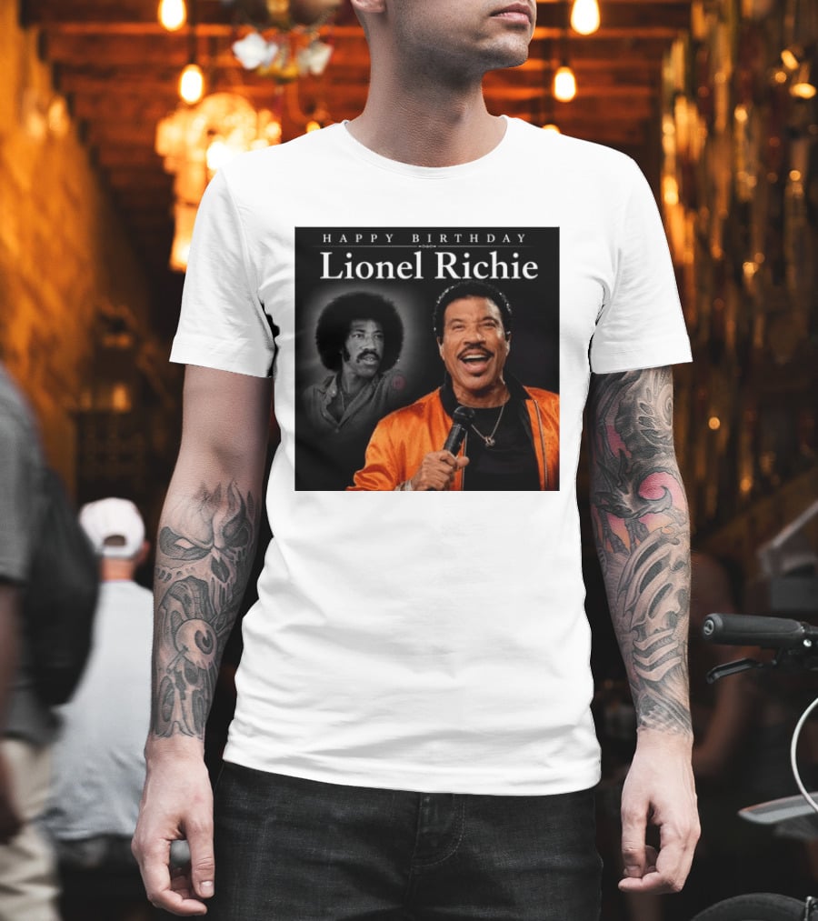 Happy Birthday Lionel Richie Vintage And Modern Singing Celebration T-Shirt