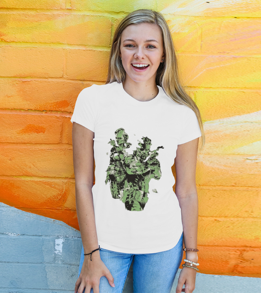 Naked Snake And The Boss Metal Solid 3 Snake Eater Iconic Duo Camouflage T-Shirt