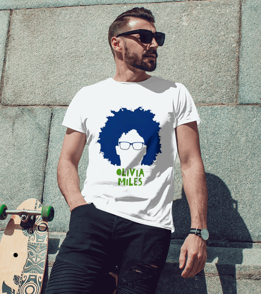 Olivia Miles Minnesota Lynx Fan Tribute Blue Afro Glasses T-Shirt