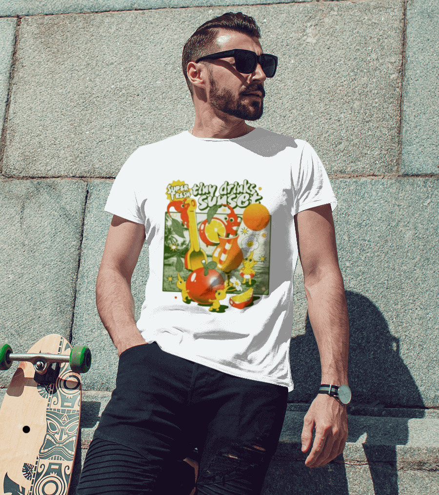 Super Fresh Tiny Drinks Sunset Pikmin Juicy Fruits Adventure T-Shirt