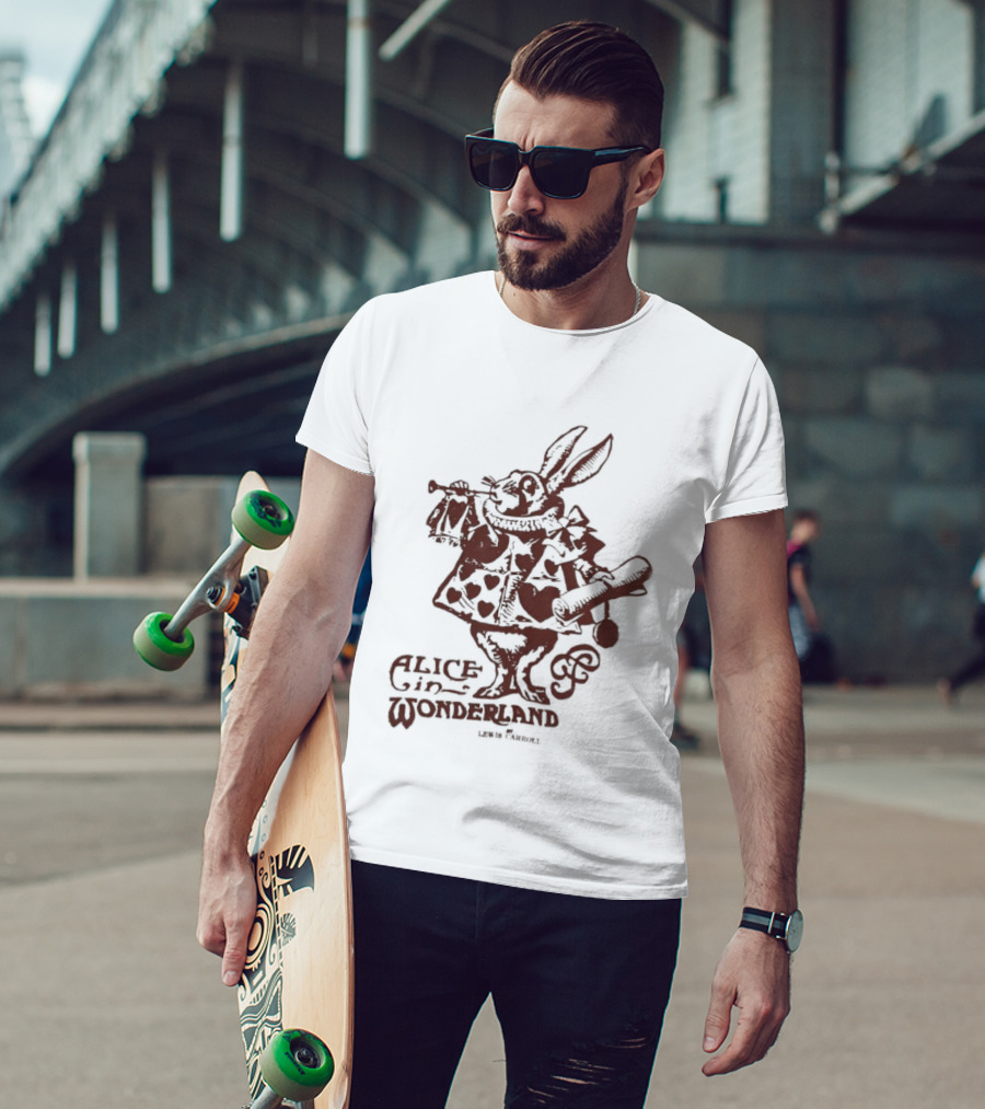 White Rabbit Alice In Wonderland Lewis Carroll T-Shirt