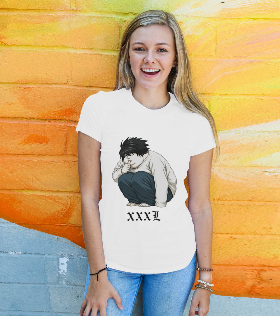 L Lawliet Xxxl Meme Anime Character Sitting Pose T-Shirt