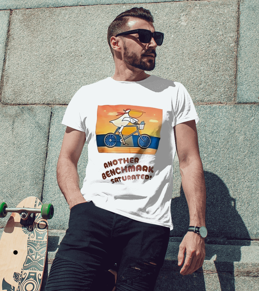 Another Benchmark Saturated Pelican On Bicycle T-Shirt
