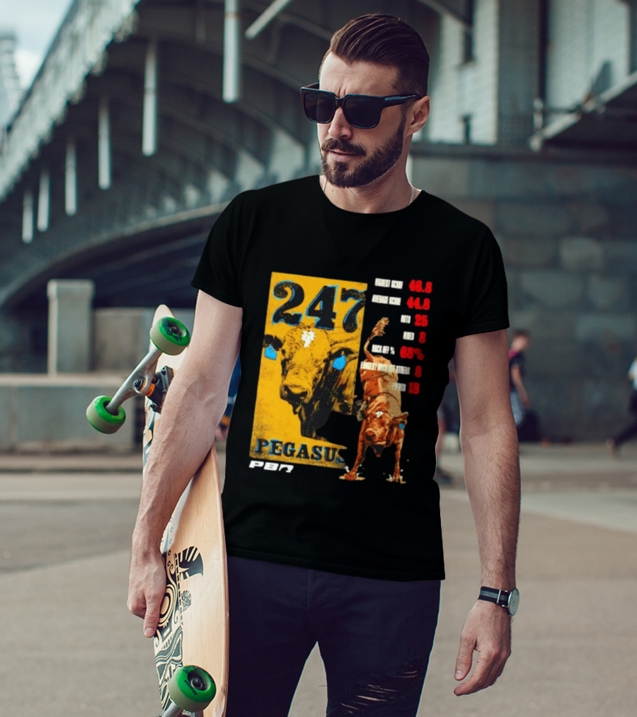 Pegasus 247 PBR Bull Riding Outs Stats Highest Average Score T-Shirt