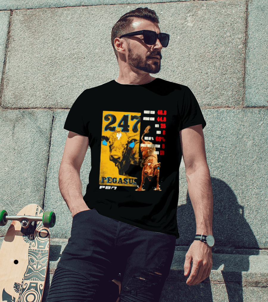 Pegasus 247 PBR Bull Riding Outs Stats Highest Average Score T-Shirt