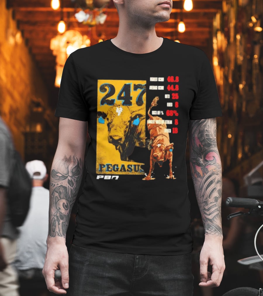 Pegasus 247 PBR Bull Riding Outs Stats Highest Average Score T-Shirt