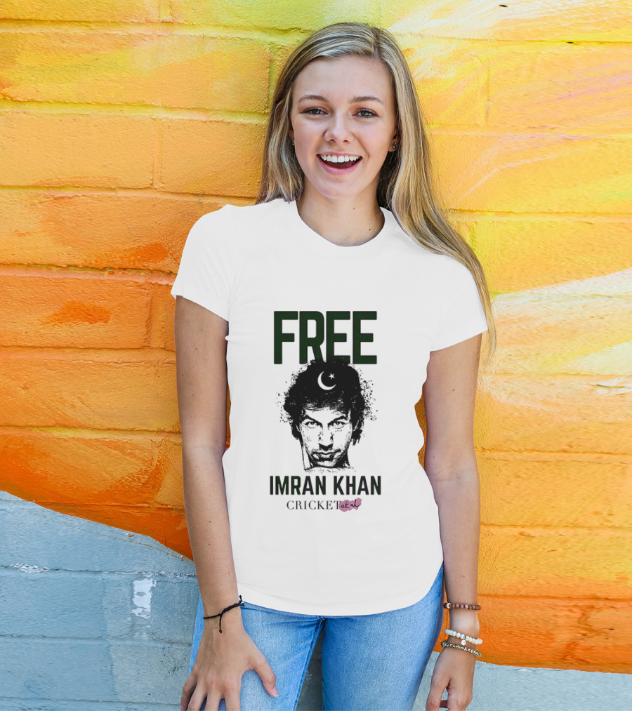 Free Imran Khan Cricket Protest Moon T-Shirt