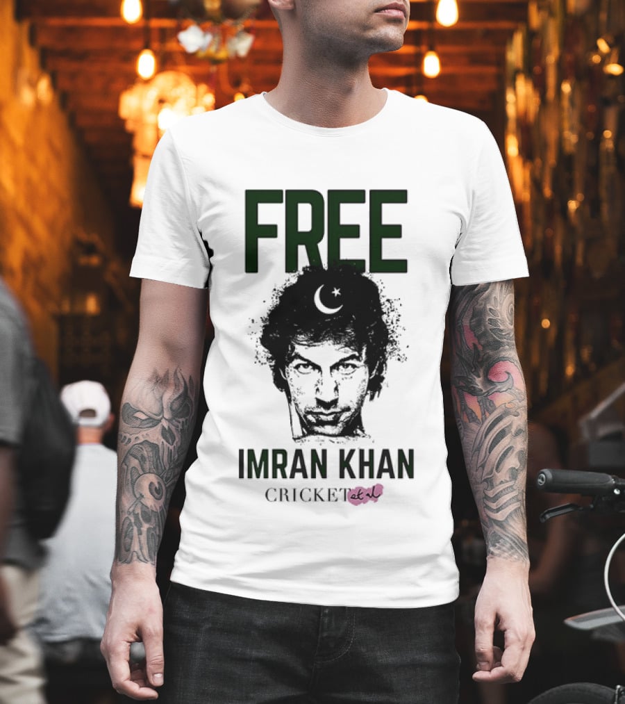 Free Imran Khan Cricket Protest Moon T-Shirt