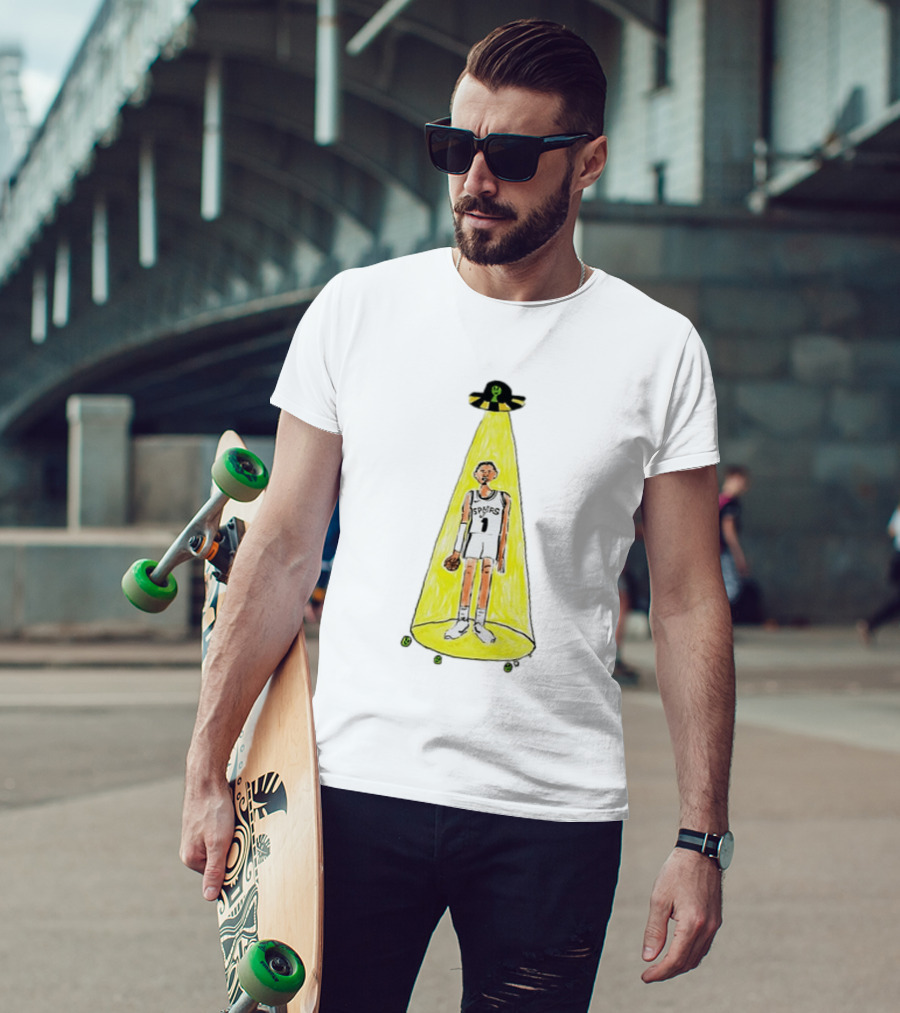 Victor Wembanyama Spurs NBA Out Of This World Alien Abduction Doodle T-Shirt