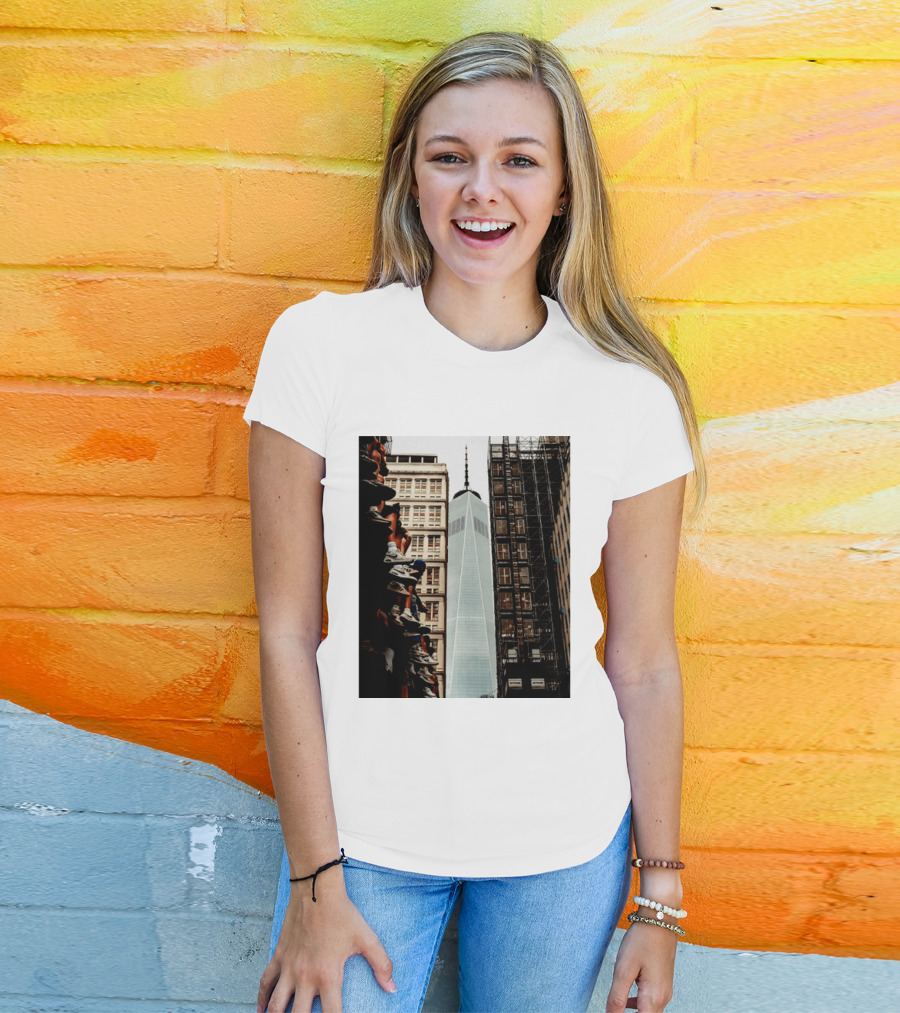Jalen Brunson New York Knicks One World Trade Center Basketball Sneakers T-Shirt