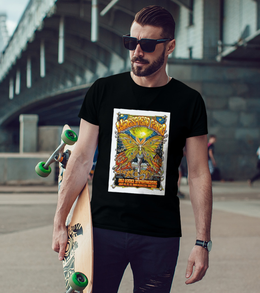 Widespread Panic June 26 28 2026 Red Rocks Amphitheatre Morrison Colorado Moth And Cosmic Sky T-Shirt