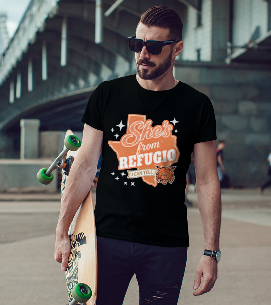 She's From Refugio I Can Tell Texas Wildcat Stars T-Shirt