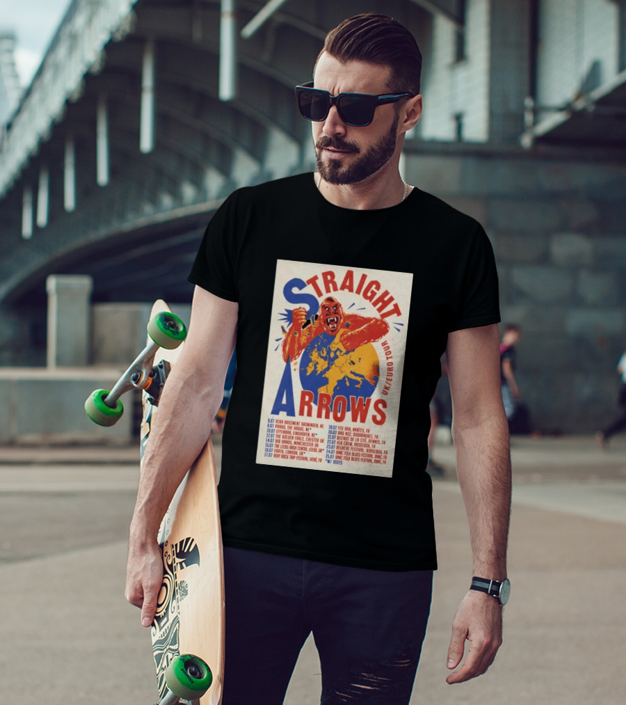 Straight Arrows Euro Uk Tour Live Dates 2026 T-Shirt