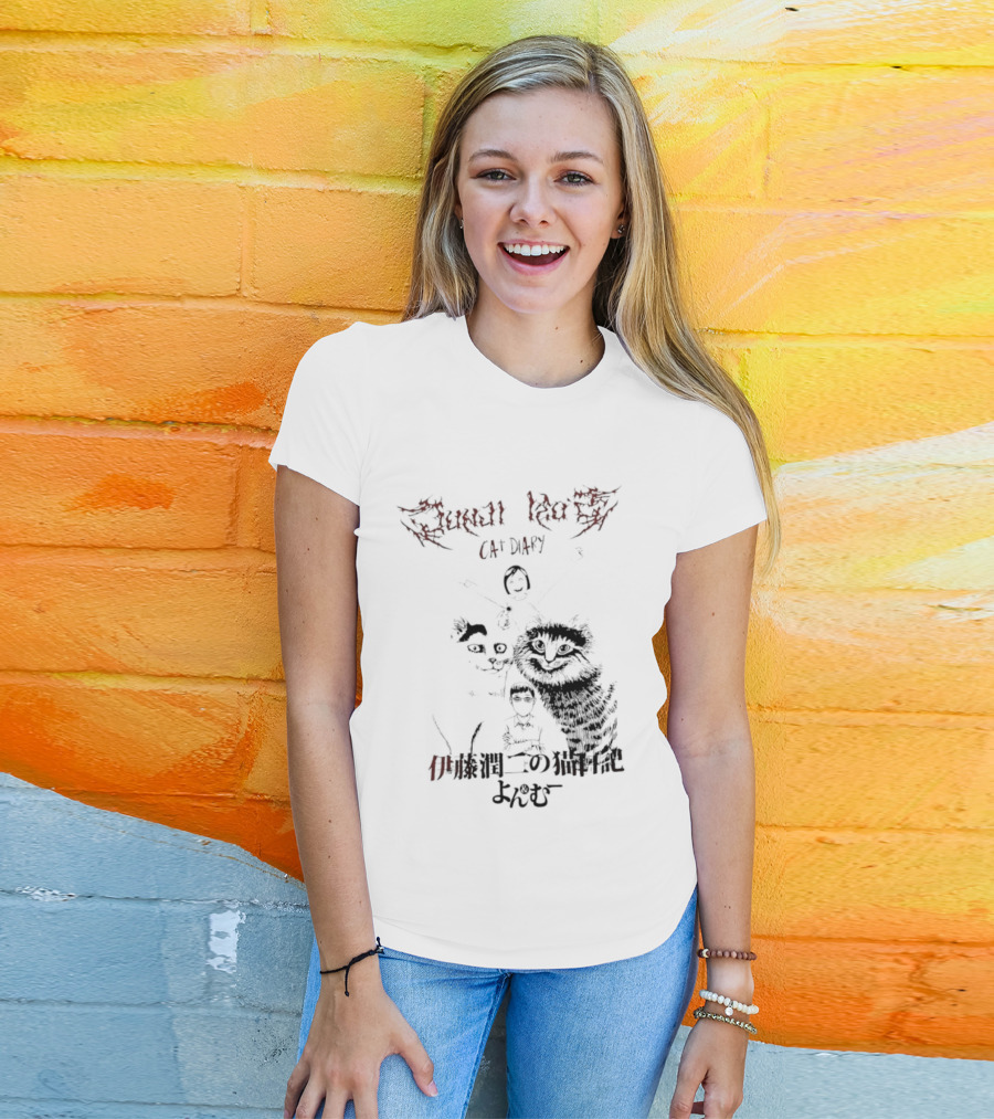 Junji Ito Cat Diary Yon Mu Welcome To House Of Horrors T-Shirt