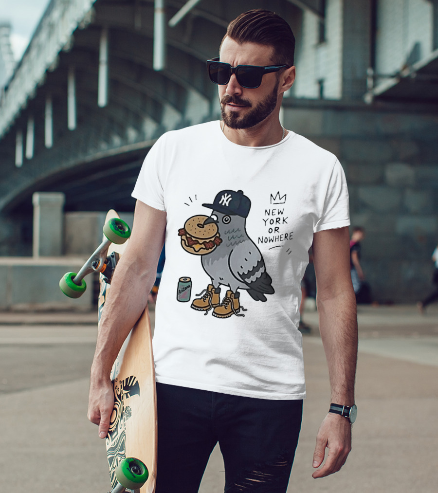 New York Or Nowhere Pigeon Bagel Timberlands Arizona Iced Tea T-Shirt